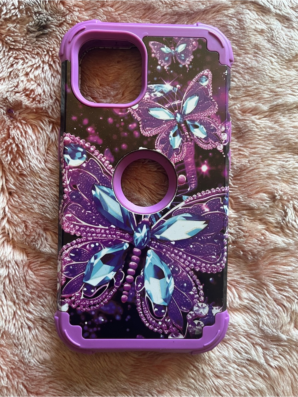 Purple Butterfly Protective Phone Case - Stylish Drop Protection